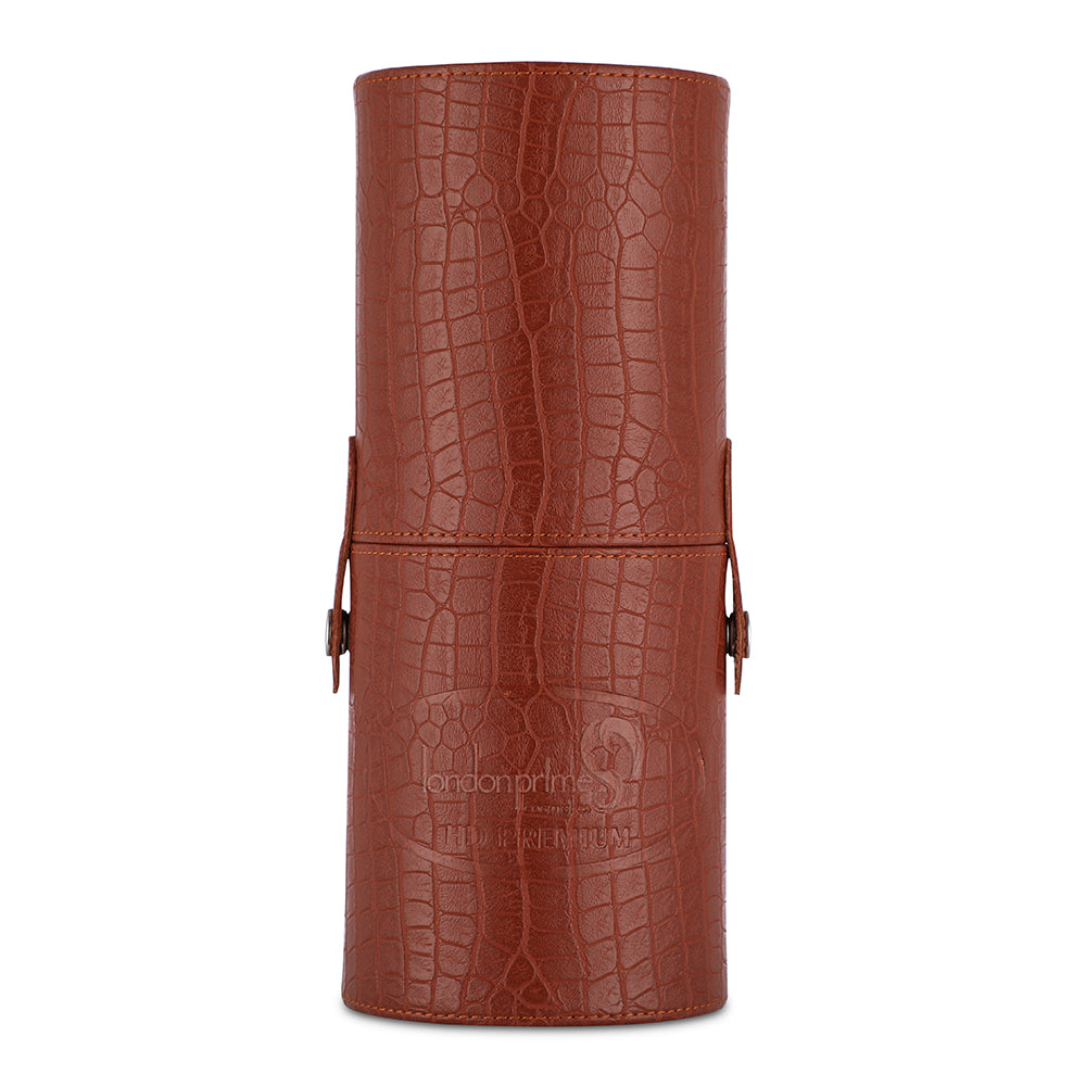 Cosmetics Brush Holder Cylinder Shaped Orange Rust (Big) - London Prime
